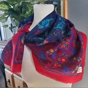 Berkshire Red and Blue Floral Scarf